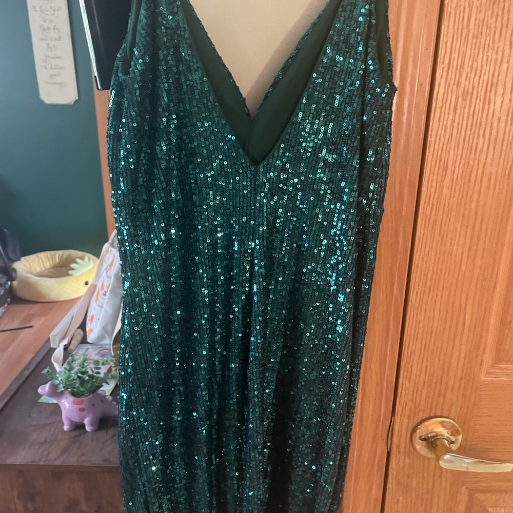 Emerald Green Sequin Dress